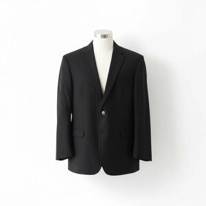 48R MICHAEL KORS Men's Black Wool Blend Silver Button Blazer Sport Jacket